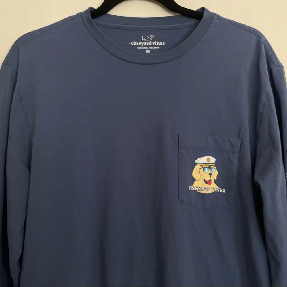 Vineyard Vines Blue "Pawty Animal" L/S Pocket Tee M - Picture 2 of 8